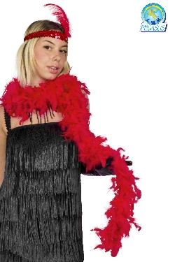 BOA PIUMA DI STRUZZO ROSSO